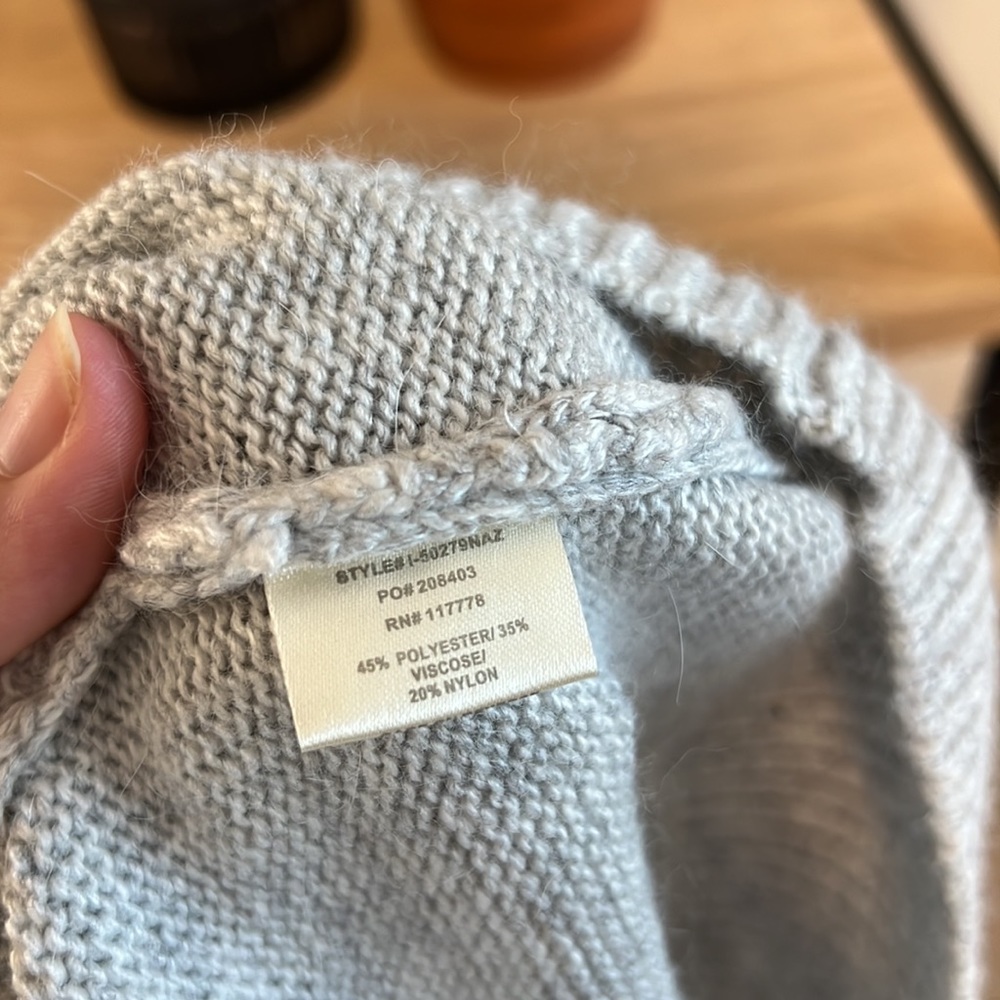 NWT Lovestitch Gray Heather Sweater Knit Long Sleeve Wrap, S - Picture 7 of 7